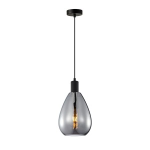 Zulo lampa wisząca 1xE27 czarna/dymiony PND-27812-BK-SG