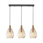 Zulo lampa wisząca 3xE27 czarna/bursztynowy PND-27812-3-BRO-AMB