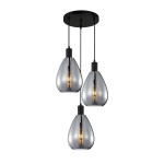 Zulo lampa wisząca 3xE27 czarna/dymiony PND-27812-3A-BK-SG