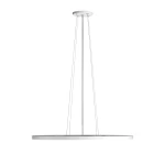 Lampa wisząca Manito D40 w kolorze białym, wykonana z metalu i tworzywa. Okrągły kształt, zawieszona na trzech cienkich linkach, z jedną diodą LED o mocy 32W. Prosty, nowoczesny design, idealna do oświetlenia wnętrz.