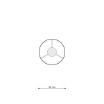 Lampa wisząca Cats 30 w kolorze białym z oprawą na 1 żarówkę E27. Okrągły kształt o średnicy 30 cm, z trzema promieniami wychodzącymi z centralnego punktu. Proste, minimalistyczne wzornictwo, idealna do nowoczesnych wnętrz.