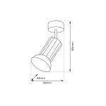Lampa sufitowa Tulip 1-punktowa w kolorze białym ze złotymi detalami. Okrągła podsufitka, cylindryczny klosz o wymiarach 196 mm wysokości i 98 mm średnicy. Prosty, nowoczesny design, idealna do różnych wnętrz.