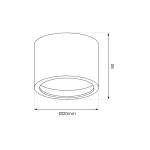Czarna lampa sufitowa Redondo, 1xGU10 AR111, o cylindrycznym kształcie. Wymiary: średnica 120 mm, wysokość 80 mm. Prosta konstrukcja idealna do nowoczesnych wnętrz, montowana na suficie.