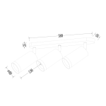 Mica lampa sufitowa (spot) w kolorze czarnym, z trzema ruchomymi oprawami na żarówki GU10. Uchwyt o długości 380 mm, szerokości 55 mm i wysokości 125 mm. Prosty, minimalistyczny design, idealny do nowoczesnych wnętrz.