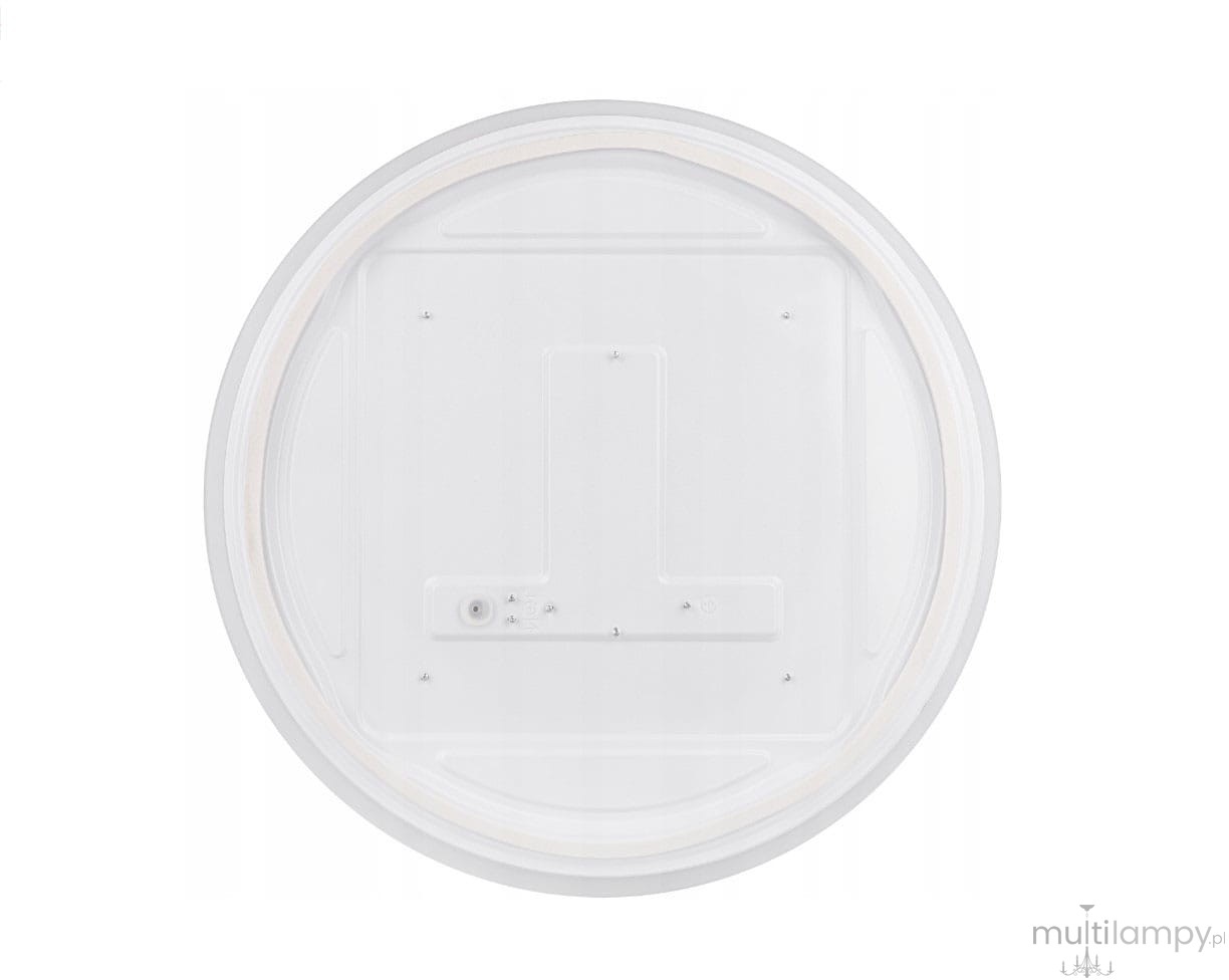 Plafon Erik LED D39 w kolorze białym, okrągły, z pilotem, o mocy 72W i klasie ochrony IP44. Widoczna obudowa w formie płaskiej, z białym pierścieniem świetlnym, z detalami do montażu. Idealny do wnętrz, z funkcją zmiany barwy światła (3CCT).