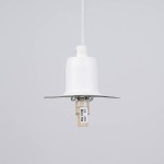 Biała lampa wisząca Hyperion z gniazdem G9, zawieszona na białym przewodzie. Okrągła, matowa oprawa z metalowym mocowaniem. Widoczny napis G9 LED MAX 8W. Produkt w ujęciu frontalnym, na jednolitym tle.