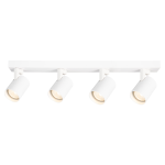 Lampa sufitowa Volf z czterema reflektorami GU10 w białej obudowie. Reflektory umieszczone na prostokątnej podstawie, skierowane w różnych kierunkach, zapewniające szerokie oświetlenie. Prosta, nowoczesna forma.