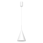 Lampa wisząca Capital D17 w kolorze białym z kloszem w kształcie stożka. Posiada jedno gniazdo GX53, zawieszona na cienkim, białym przewodzie. Prosty, nowoczesny design, idealna do minimalistycznych wnętrz.