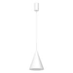 Lampa wisząca Capital D17 w kolorze białym, z kloszem w kształcie stożka. Produkt zawiera jedno gniazdo GX53, zawieszony na cienkim przewodzie. Prosta, minimalistyczna forma, idealna do nowoczesnych wnętrz.