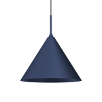 Granatowa lampa wisząca Capital D32 z oprawą na 1xGX53. Ma kształt stożka, zawieszona na cienkim przewodzie. Gładka, matowa powierzchnia podkreśla nowoczesny design. Idealna do wnętrz, w których potrzebne jest eleganckie oświetlenie.