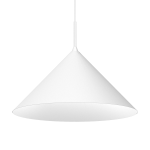 Lampa wisząca Capital D46 w kolorze białym, o kształcie stożka, z jednym gniazdem GX53. Zawieszona na cienkim przewodzie, prezentuje minimalistyczny design, idealna do nowoczesnych wnętrz.