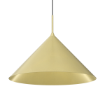 Lampa wisząca Capital D46 w kolorze czarnym i złotym, z kloszem w kształcie stożka. Zawieszona na cienkim, czarnym przewodzie. Przeznaczona do źródła światła GX53. Prosty, nowoczesny design, idealna do różnych aranżacji wnętrz.