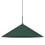 Lampa wisząca Capital D60 w butelkowej zieleni, o kształcie stożkowym, z pojedynczym źródłem światła GX53. Zawieszona na cienkim, czarnym kablu, z metalowym wykończeniem. Idealna do nowoczesnych wnętrz.