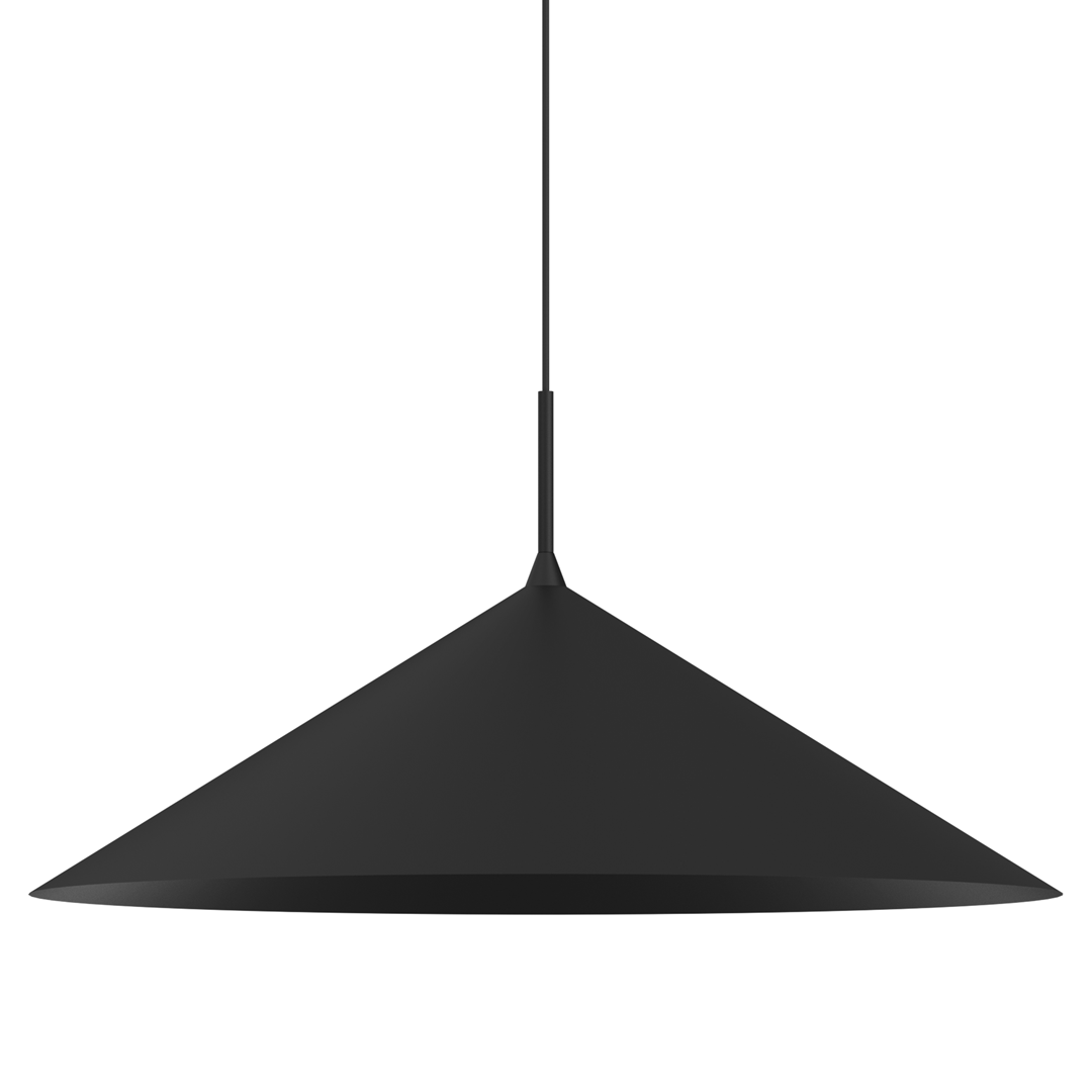 Lampa wisząca Capital D60 w kolorze czarnym, o kształcie stożkowym, z pojedynczym źródłem światła GX53. Produkt zawieszony na cienkim przewodzie, prezentowany na jednolitym tle.