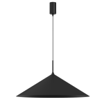 Czarna lampa wisząca Capital D60 z jednym źródłem światła GX53. Ma stożkowaty kształt z matowym wykończeniem. Zawieszona na cienkim przewodzie, w minimalistycznym stylu, idealna do nowoczesnych wnętrz.