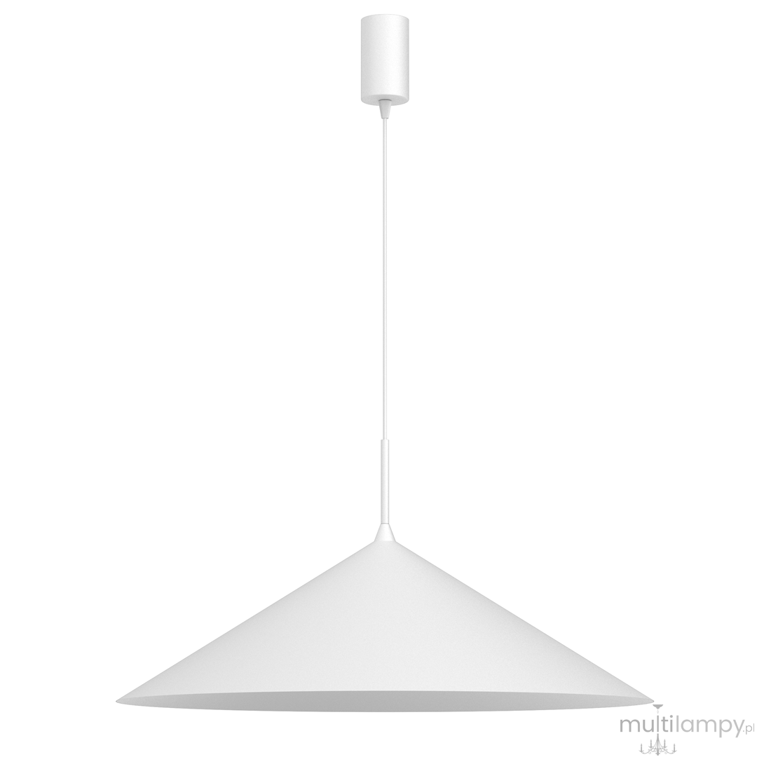 Lampa wisząca Capital D60 w kolorze białym z jednym gniazdem GX53. Posiada stożkowy klosz o matowej powierzchni zawieszony na cienkim przewodzie, z lampą montowaną na suficie. Prosty, nowoczesny design.