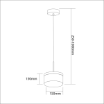 Lampa wisząca Elegance 1xLED/9W w kolorze złotym, o średnicy 150 mm i wysokości regulowanej od 250 mm do 1000 mm. Prosty, okrągły klosz zawieszony na cienkim przewodzie, idealna do nowoczesnych wnętrz.