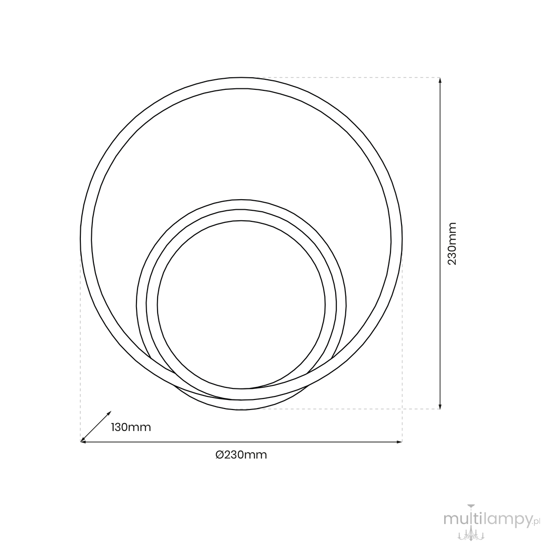 Kinkiet Lucero 1xLED/13W w kolorze złotym, o okrągłym kształcie. Wymiary: średnica 230 mm, głębokość 130 mm. Elementy geometryczne tworzą nowoczesny design. Idealny do aranżacji wnętrz.