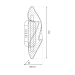 Largo kinkiet 1xLED/8W w kolorze złotym, o nowoczesnym, falistym kształcie. Wymiary: 260 mm wysokości, 100 mm szerokości, 60 mm głębokości. Widoczny panel LED z diodami, zamontowany w pozycji poziomej. Idealny do oświetlenia wnętrz.