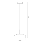 Lampa wisząca Vetro 1xLED/6W w kolorze czarnym z bursztynowym kloszem. Okrągła podstawa o średnicy 230 mm, zawieszona na cienkim przewodzie, długość całkowita 1500 mm. Prosty, nowoczesny design, idealna do różnych wnętrz.