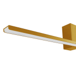 Kinkiet LED Artemis w kolorze złotym o długości 60 cm i mocy 13,8W, z białym źródłem światła 4000K. Prosty, prostokątny kształt z metalowym mocowaniem, zamontowany na ścianie, idealny do nowoczesnych wnętrz.