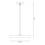 Lampa wisząca Disc 1xLED/38W w kolorze czarnym i złotym, o średnicy 450 mm i wysokości 1200 mm. Posiada prostą, okrągłą formę z zawieszeniem, idealna do nowoczesnych wnętrz.