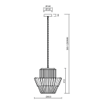 Lampa wisząca Donna z chromowanym wykończeniem, o średnicy 450 mm i wysokości 410 mm. Posiada 9 gniazd E14, zawieszona na regulowanym łańcuchu o długości 580-1290 mm. Kształt klosza przypomina kwiat, z wyraźnymi żłobieniami.