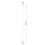 Lampa wisząca Electra w kolorze czarnym, wykonana z ceramiki, z jednym gniazdem GU10. Ma cylindryczny kształt, średnicę 8 cm i długość 125 cm. Zawieszona na cienkim przewodzie, idealna do nowoczesnych wnętrz.