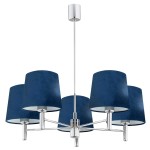 Bolzano żyrandol 5xE27 chrom/granat 2074AR