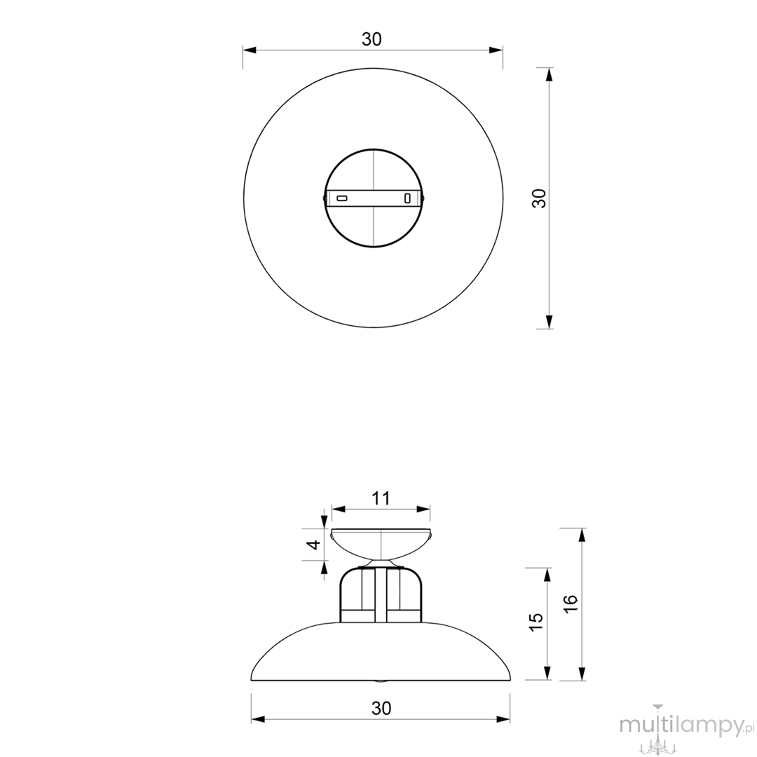 Lampa sufitowa Felix w kolorze czarnym i złotym, z oprawą na żarówkę E27. Okrągła, o średnicy 30 cm i wysokości 30 cm. Projekt z delikatnymi detalami, elegancka forma, idealna do nowoczesnych wnętrz.