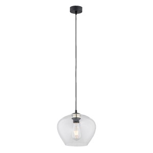 Kalimera D24 lampa wisząca 1xE27 czarna/transparentna 4043AR