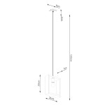 Lampa wisząca Aries w kolorze czarnym i wenge, z oprawą na jedną żarówkę E27. Wymiary: długość 133 cm, szerokość 24 cm, wysokość 30 cm. Prosty, prostokątny design z zawieszeniem na cienkim kablu.