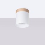 Rif lampa sufitowa tuba 1xGU10 biały/drewno  SL.1348