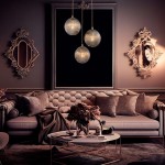 Lampa wisząca Paloma z trzema kloszami E27 w dymnym szkle, zawieszona na złotych linkach. Klosze mają żłobioną fakturę, tworząc efektowne światło. Lampa umieszczona w eleganckim wnętrzu z szaro-beżową kanapą i ozdobnym lustrem w tle.