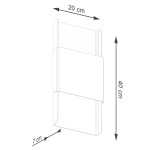 Kinkiet Durlin 2xG9 w kolorze białym, o wymiarach 40 cm wysokości, 20 cm szerokości i 7 cm głębokości. Prosta, nowoczesna forma z zaokrąglonymi krawędziami, montowany na ścianie. Idealny do oświetlenia wnętrz.