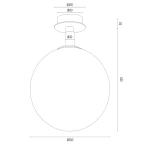 Lampa sufitowa Paloma 1xE27 w kolorze mosiądzu z szarym kloszem. Produkt zawieszony, w kształcie cylindrycznym, z widocznym gniazdem na żarówkę. Tło proste, podkreślające elegancki design lampy.