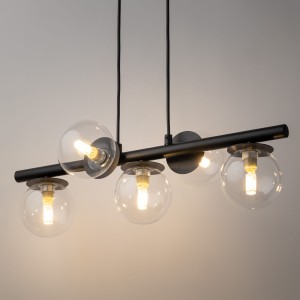 Avola lampa wisząca 5xG9 czarna/transparentny 40791