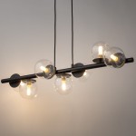 Avola lampa wisząca 7xG9 czarna/transparentny 40792