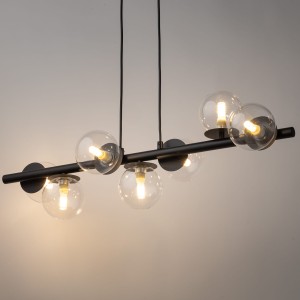 Avola lampa wisząca 7xG9 czarna/transparentny 40792