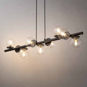 Avola lampa wisząca 9xG9 czarna/transparentny 40793