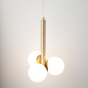 Perla Lux lampa wisząca 3xG9 złota/biały 40779