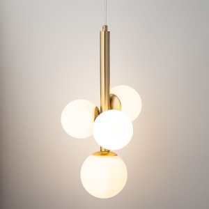 Perla Lux lampa wisząca 4xG9 złota/biały 40780
