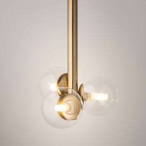 Perla Lux lampa wisząca 3xG9 złota/transparentny 40852