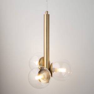 Perla Lux lampa wisząca 3xG9 złota/transparentny 40855