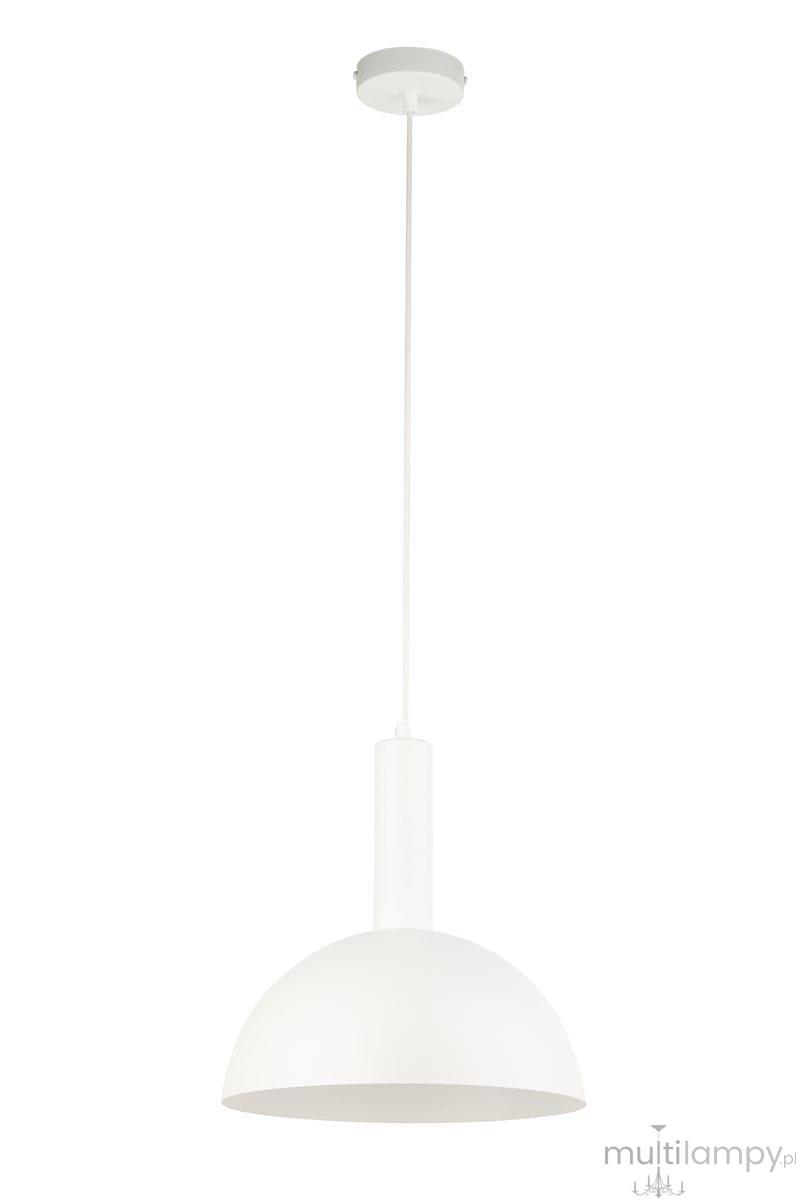Lampa wisząca Vitrum Kopuła D30 w kolorze białym. Okrągła, matowa kopuła z metalowym mocowaniem, zawieszona na cienkim przewodzie. Prosta, nowoczesna forma, idealna do różnych aranżacji wnętrz.