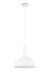 Lampa wisząca Vitrum Kopuła D30 w kolorze białym. Okrągła, matowa kopuła z metalowym mocowaniem, zawieszona na cienkim przewodzie. Prosta, nowoczesna forma, idealna do różnych aranżacji wnętrz.