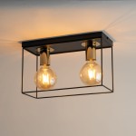 Vox lampa sufitowa 2xE27 czarna/złota 40703