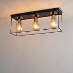 Vox lampa sufitowa 3xE27 czarna/złota 40704