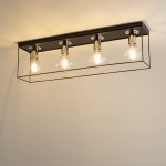 Vox lampa sufitowa 4xE27 czarna/srebrna 40701