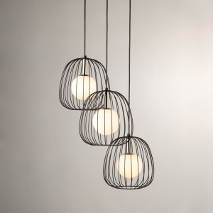 Bell lampa wisząca 3xG9 czarna/srebrna 40725